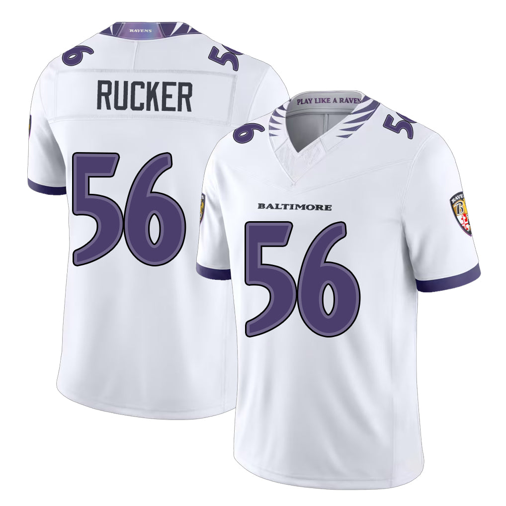 Baltimore #56 Rucker Player Football V Neck Short Sleeve White Jahquez Kaimon For Men Youth Women Gift