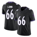 Baltimore #66 Lamm Player Football V Neck Short Sleeve Black Jersey Kendall For Men Youth Women Gift
