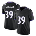 Baltimore #39 Jackson Player Football V Neck Short Sleeve Black Jersey Keondre For Men Youth Women Gift