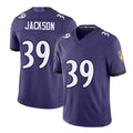 Baltimore #39 Jackson Player Football V Neck Short Sleeve Purple Jersey Keondre For Men Youth Women Gift