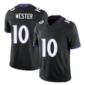 Baltimore #10 Wester Player Football V Neck Short Sleeve Black Jersey LaJohntay For Men Youth Women Gift