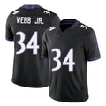 Baltimore #34 Webb Jr. Player Football V Neck Short Sleeve Black Jersey Ladarius For Men Youth Women Gift