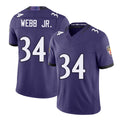 Baltimore #34 Webb Jr. Player Football V Neck Short Sleeve Purple Jersey Ladarius For Men Youth Women Gift