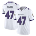 Baltimore #47 Scott Player Football V Neck Short Sleeve White Lucas For Men Youth Women Gift