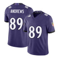 Baltimore #89 Andrews Player Football V Neck Short Sleeve Purple Jersey Mark For Men Youth Women Gift