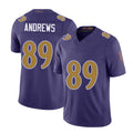 Baltimore #89 Andrews Player Football V Neck Short Sleeve Purple Jersey Mark For Men Youth Women Gift