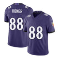 Baltimore #88 Hibner Player Football V Neck Short Sleeve Purple Jersey Matthew For Men Youth Women Gift