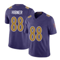 Baltimore #88 Hibner Player Football V Neck Short Sleeve Purple Jersey Matthew For Men Youth Women Gift