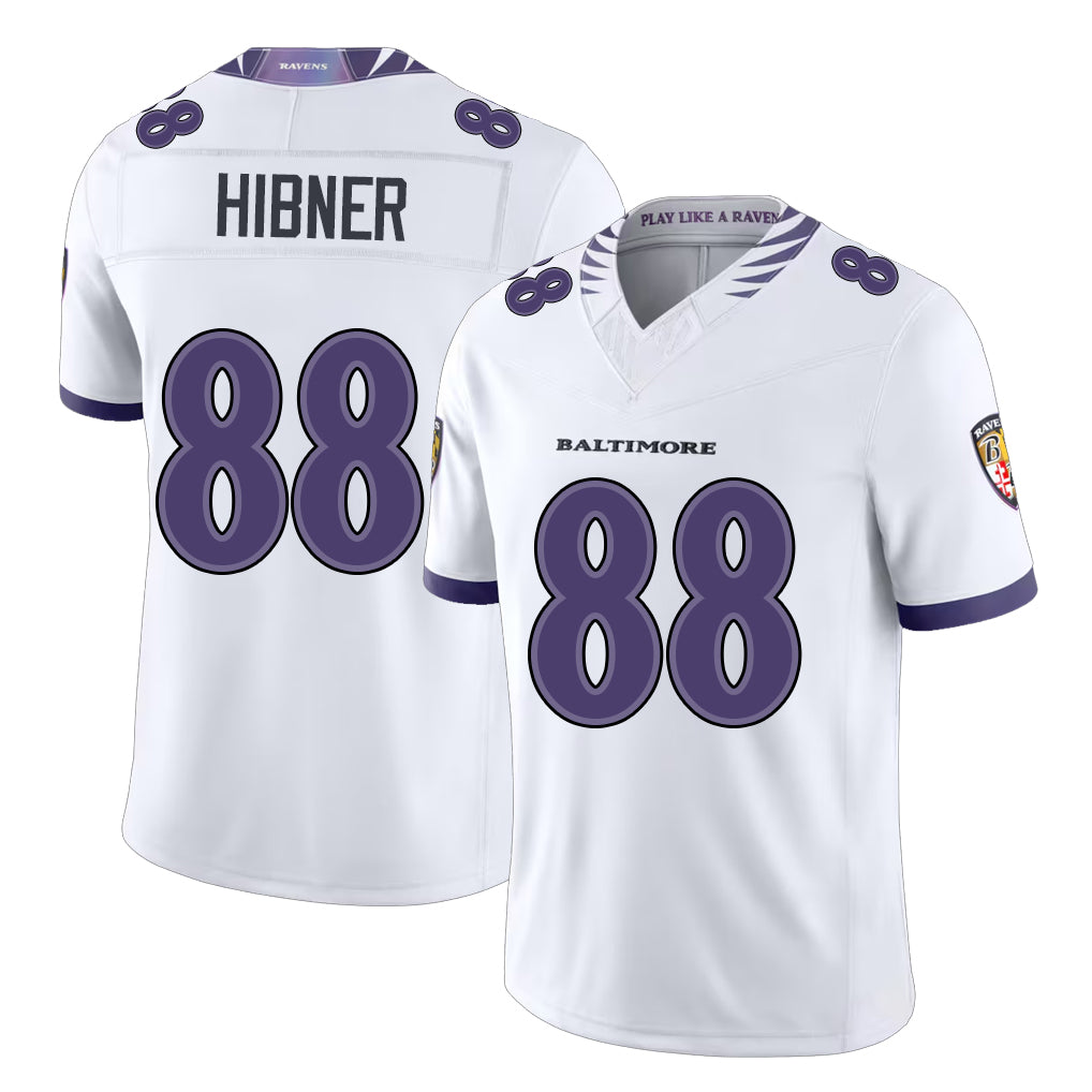 Baltimore #88 Hibner Player Football V Neck Short Sleeve White Matthew For Men Youth Women Gift