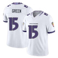 Baltimore #15 Green Player Football V Neck Short Sleeve White Mike For Men Youth Women Gift