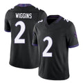 Baltimore #2 Wiggins Player Football V Neck Short Sleeve Black Jersey Nate For Men Youth Women Gift