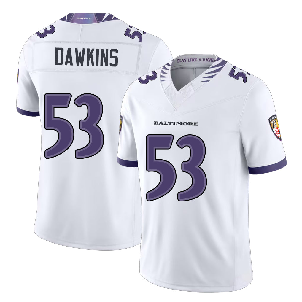 Baltimore #53 Dawkins Player Football V Neck Short Sleeve White Nick For Men Youth Women Gift