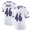 Baltimore #46 Moore Player Football V Neck Short Sleeve White Nick For Men Youth Women Gift