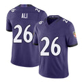 Baltimore #26 Ali Player Football V Neck Short Sleeve Purple Jersey Rasheen For Men Youth Women Gift