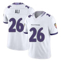 Baltimore #26 Ali Player Football V Neck Short Sleeve White Jersey Rasheen For Men Youth Women Gift