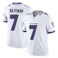 Baltimore #7 Bateman Player Football V Neck Short Sleeve White Jersey Rashod For Men Youth Women Gift