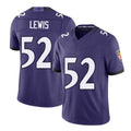 Baltimore #52 Lewis Player Football V Neck Short Sleeve Purple Jersey Ray For Men Youth Women Gift