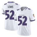 Baltimore #52 Lewis Player Football V Neck Short Sleeve White Jersey Ray For Men Youth Women Gift