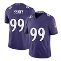 Baltimore #99 Benny Player Football V Neck Short Sleeve Purple Jersey Rayshaun For Men Youth Women Gift
