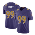 Baltimore #99 Benny Player Football V Neck Short Sleeve Purple Jersey Rayshaun For Men Youth Women Gift