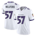 Baltimore #57 Williford Player Football V Neck Short Sleeve White Jersey Reid For Men Youth Women Gift