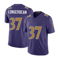 Baltimore #37 Longerbeam Player Football V Neck Short Sleeve Purple Jersey Robert For Men Youth Women Gift
