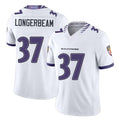 Baltimore #37 Longerbeam Player Football V Neck Short Sleeve White Jersey Robert For Men Youth Women Gift