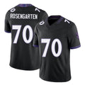 Baltimore #70 Rosengarten Player Football V Neck Short Sleeve Black Jersey Roger For Men Youth Women Gift