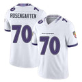 Baltimore #70 Rosengarten Player Football V Neck Short Sleeve White Jersey Roger For Men Youth Women Gift