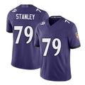 Baltimore #79 Stanley Player Football V Neck Short Sleeve Purple Jersey Ronnie For Men Youth Women Gift