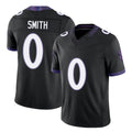 Baltimore #0 Smith Player Football V Neck Short Sleeve Black Jersey Roquan For Men Youth Women Gift