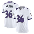 Baltimore #36 Walters Player Football V Neck Short Sleeve White Jersey Silas For Men Youth Women Gift