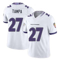 Baltimore #27 Tampa Player Football V Neck Short Sleeve White Jersey T.J. For Men Youth Women Gift