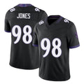 Baltimore #98 Jones Player Football V Neck Short Sleeve Black Jersey Travis For Men Youth Women Gift