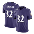 Baltimore #32 Simpson Player Football V Neck Short Sleeve Purple Jersey Trenton For Men Youth Women Gift
