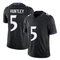 Baltimore #5 Huntley Player Football V Neck Short Sleeve Black Jersey Tyler For Men Youth Women Gift