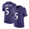 Baltimore #5 Huntley Player Football V Neck Short Sleeve Purple Jersey Tyler For Men Youth Women Gift