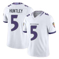 Baltimore #5 Huntley Player Football V Neck Short Sleeve White Jersey Tyler For Men Youth Women Gift