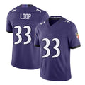 Baltimore #33 Loop Player Football V Neck Short Sleeve Purple Jersey Tyler For Men Youth Women Gift