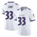 Baltimore #33 Loop Player Football V Neck Short Sleeve White Jersey Tyler For Men Youth Women Gift