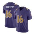 Baltimore #16 Guillory Player Football V Neck Short Sleeve Purple Jersey Xavier For Men Youth Women Gift
