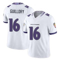 Baltimore #16 Guillory Player Football V Neck Short Sleeve White Jersey Xavier For Men Youth Women Gift