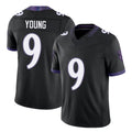Baltimore #9 Young Player Football V Neck Short Sleeve Black Jersey Zion For Men Youth Women Gift