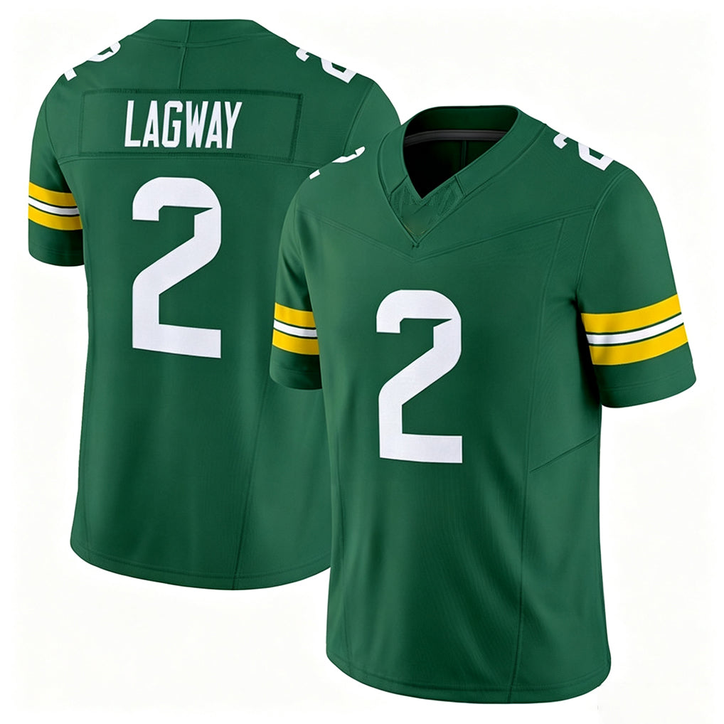Baylor #2 Lagway Player College Football V Neck Short Sleeve Green Jersey DJ For Men Youth Women