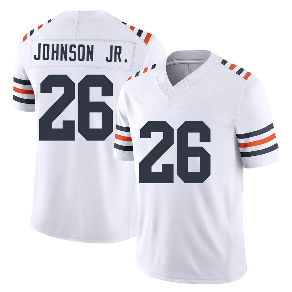 Chicago #26 Anthony Football V Neck Short Sleeve White Jersey  Johnson Jr. For Men Youth Women Gift