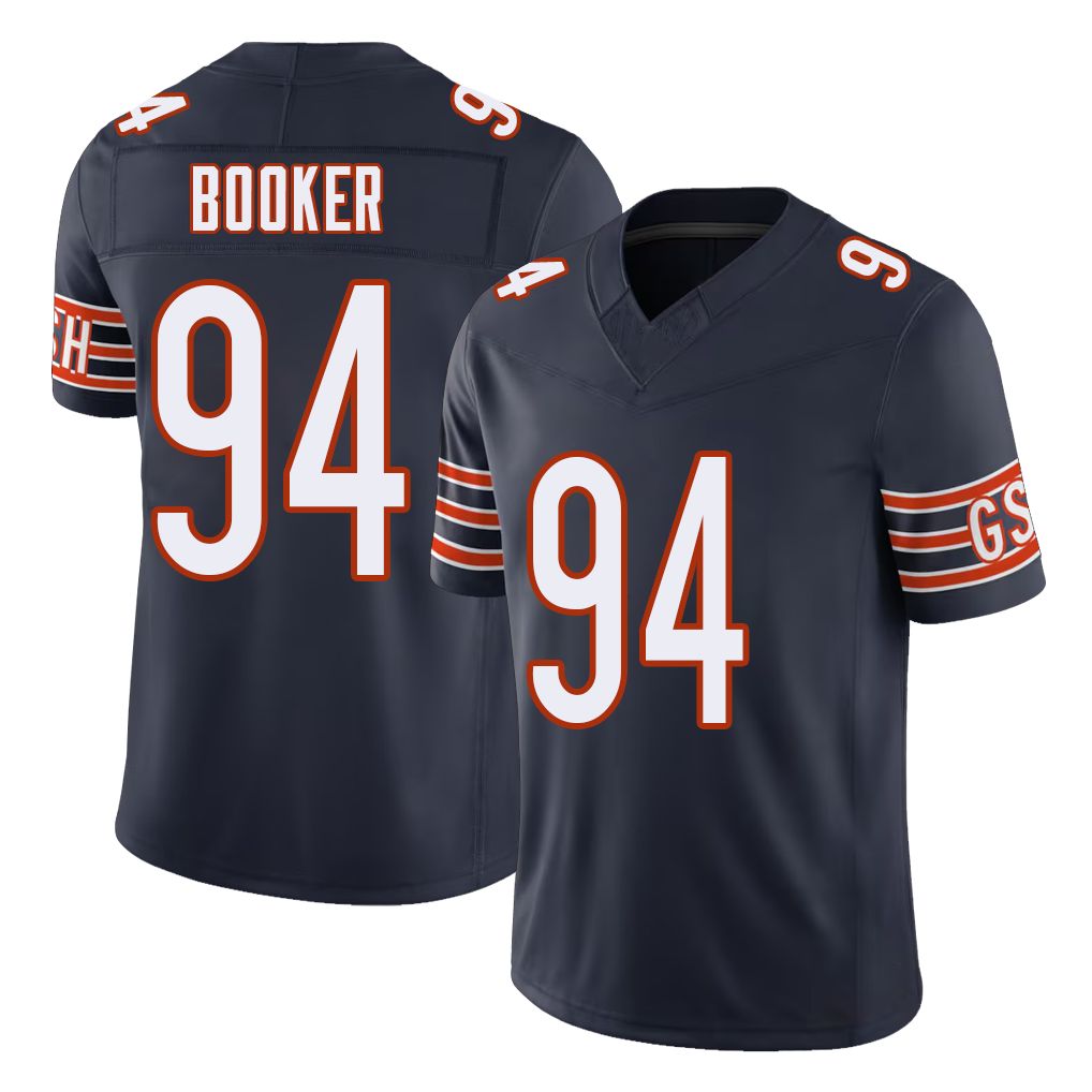 Chicago #94 Austin Football V Neck Short Sleeve Navy Jersey Booker For Men Youth Women Gift