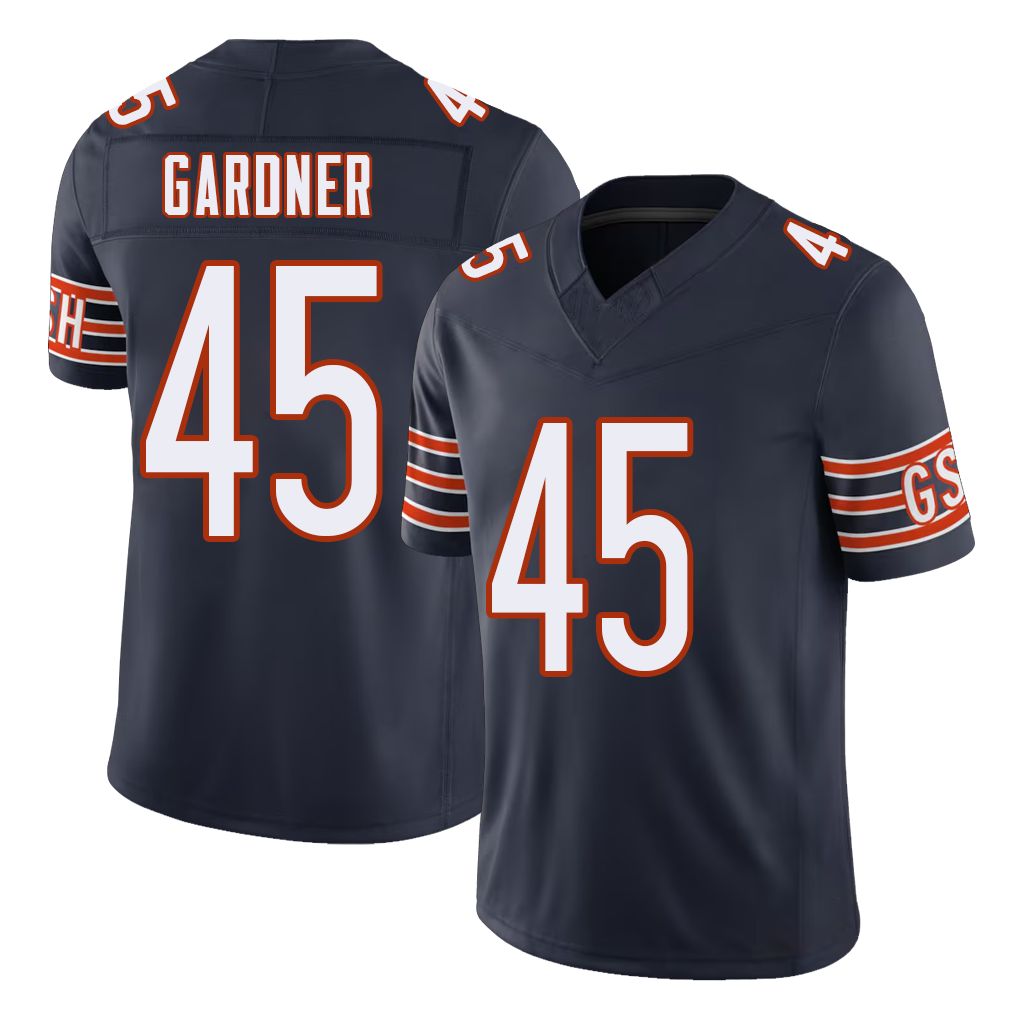 Chicago #45 Beau Football V Neck Short Sleeve Navy Jersey Gardner For Men Youth Women Gift