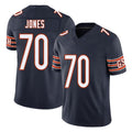 Chicago #70 Braxton Football V Neck Short Sleeve Navy Jersey Jones For Men Youth Women Gift