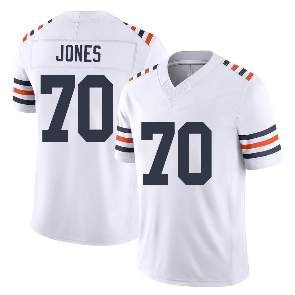 Chicago #70 Braxton Football V Neck Short Sleeve White Jersey Jones For Men Youth Women Gift