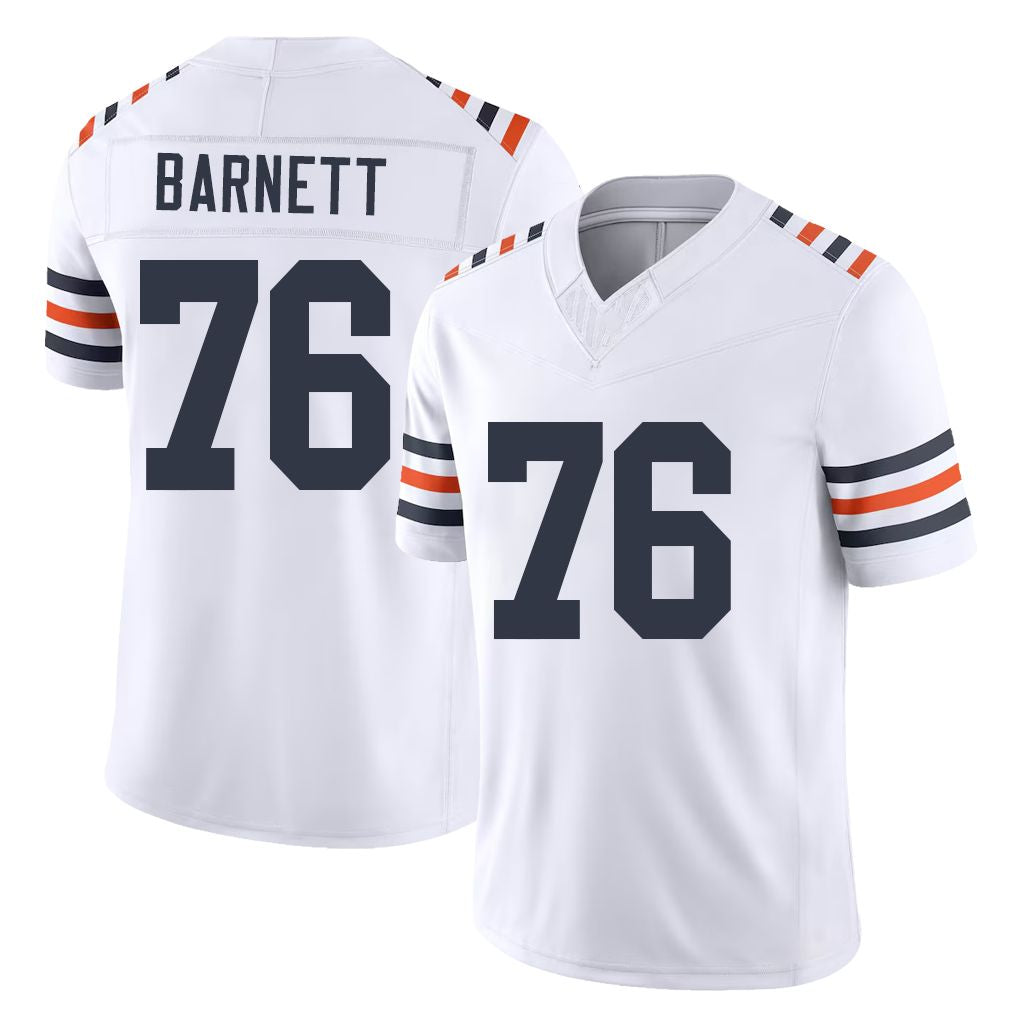Chicago #76 Caden Football V Neck Short Sleeve White Jersey Barnett For Men Youth Women Gift